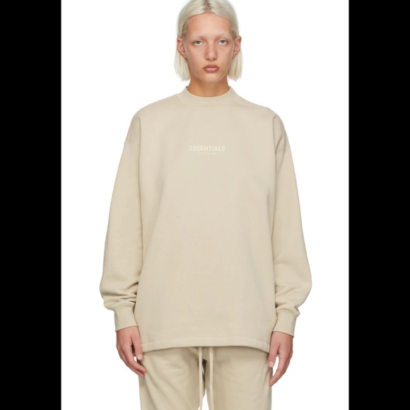 Essentials Women's Cream Sweatshirt - Picture 1 of 3